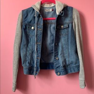 hooded jean jacket